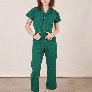 Big Bud Press Size XXS Petite Short Sleeve Jumpsuit - Hunter Green